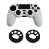 Adequado para conjunto de capa de silicone e tampas de botão para controle PS4, capa protetora para controle PS4, capa contra poeira, vem com tampas de botão de pata de gato