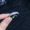 Anillos Populares Transfronterizos Europeos y Americanos Set Completo de Moissanita para Hombres y Mujeres Anillo Versátil de Alto Nivel de Plata de Ley S925 Hip-Hop Cubano