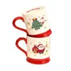 Taza de Agua Doméstica Creativa Estilo Americano de Dibujos Animados Navideños, Regalo de Alto Valor para Evento Navideño, Taza de Cerámica Souvenir