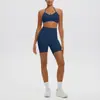 Conjunto de Quatro Peças: Calça Legging de Yoga Escovada Cintura Alta Sete Pontos Perna Larga, Colete Modelador, Camisola, Sutiã