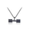 Venta caliente estilo europeo y americano serie de fitness deportivo collar con mancuerna moda barra colgante para pareja cadena para suéter otoño e invierno venta al por mayor