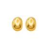 Aretes ovalados irregulares de viento frío europeo y americano, brillantes, de acero de titanio chapado en oro de 18k, aretes de viento de temperamento de nicho