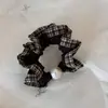 Faixa de Cabelo de Renda Xadrez Pérola Retrô Novo Estilo Bola de Rabo de Cavalo Corda de Cabelo Headband Elegante Versátil Acessórios de Cabelo