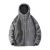 Abrigo con Capucha de Vellón de Cordero sin Género Luo Nong para Otoño e Invierno para Hombres y Mujeres Forrado de Vellón Ropa de Algodón Engrosada Holgada Tendencia Marca High Street Estudiantes