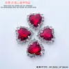 Venda Quente Transfronteiriça Coração Vermelho Borda Arredondada Cravação de Garras Strass Fivelas de Strass para Costurar DIY Artesanato para Unhas Materiais para Acessórios de Roupa