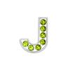 Letras cromadas de 8 mm con diamantes en verde oliva, accesorios de joyería para manualidades, letras inglesas, letras de diamante.
