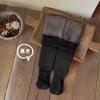 Leggings de color liso para niños de otoño e invierno, pantalones de una pieza compuestos acolchados de terciopelo, pantalones cálidos para niñas, medias de pierna abierta para bebé