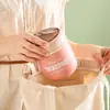 Copo de Água de Plástico para Meninas, Aparência Sofisticada, Copo de Sopa de Grande Capacidade, Para Trabalhadores de Escritório, Estudantes, Copo de Frutas, Utensílios de Mesa, Colher, Copo de Café da Manhã