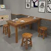 Mesa y sillas de comedor para fogata de madera maciza carbonizada, mesa y sillas para bar de snacks y barbacoa, juego de mesa y sillas para restaurante, tienda de fideos y sala de desayunos