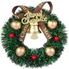 Decoración de Pastel de Navidad Corona de Hierba Hojas Adornos para Árbol de Navidad Banderas Tarjetas Guirnalda de Decoración para Pastel de Navidad Corona de Hierba
