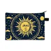 2026 Tarot Sol Estampado Monedero de Gran Capacidad Bolsa para Guardar Llaves y Monedas Bolsita con Cremallera para Almacenamiento