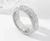 Anel de Titânio com Cinco Fileiras de Diamantes Cruzados Europeu e Americano, Sensação de Nicho de Alto Padrão, Anéis de Casal Fechados, Joias para Mãos Atacado