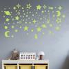 Pegatinas luminosas de estrella y luna, pegatinas de pared transfronterizas de Amazon, decoración para dormitorio infantil, pegatinas fluorescentes, pegatinas de pared