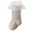 Nuevos calcetines de encaje lindos de caña media para Otoño e Invierno 2026, calcetines cálidos y que retienen el calor para bebés y niños para Otoño e Invierno