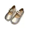 Zapatos Mary Jane planos de plata estilo francés para mujer, nueva colección de otoño 2026, punta redonda, pequeños zapatos de cuero estilo coreano delicados