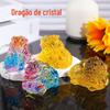Ornamento Dragão de Cristal Amarelo, Decoração de Casa Dragão dos Doze Signos do Zodíaco para Atrair Riqueza, Produto Criativo de Vidro Ano do Dragão, Ornamento Dragão do Zodíaco