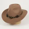 Sombrero bohemio étnico tejido a mano con sombrero de vaquero occidental, nuevo sombrero vintage transfronterizo