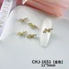 Laço de Fita de Liga Ultra Brilhante Estilo Francês Dourado e Prateado Gravata Borboleta Materiais para Nail Art Acessórios DIY Feitos à Mão