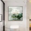 Pintura Decorativa Diagrama de Purificación de Loto Estilo Chino Nuevo Mural para Baño 2025 Nuevo Cuadrado Colgante de Pared para Fondo de Restaurante