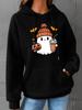 Otoño e Invierno Nuevo Sudadera de Mujer con Capucha de Manga Larga con Bolsillo Canguro Waffle Estampada para Halloween Talla Europea Transfronteriza Europea