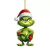 Nuevo colgante creativo de dibujos animados navideños transfronterizos del Grinch, adorno colgante acrílico para decoración de árbol de Navidad