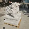 Un Par de Esculturas Pixiu de Mármol Blanco Talladas en Piedra para la Entrada de una Villa en una Zona Residencial, Adornos Animales Tallados a Mano