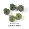 Pieza de talla de jade verde natural con tapa de leche, amuleto de la fortuna de jade, calabaza de los deseos, joyería DIY, colgante para bolso, pulsera, cuentas espaciadoras