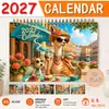 Calendario de pared superventas transfronterizo 2027 para el mercado de EE. UU., doble uso con 12 ilustraciones para diferentes meses, suministrado directamente por el fabricante