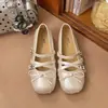Zapatos de Ballet Individuales Plateados Zapatos de Mujer Otoño 2026 Nuevos Zapatos Mary Jane con Lazo Francés Zapatos Pequeños de Cuero para Mujer Zapatos Planos para Mujer