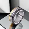 Anel de Aço Inoxidável com Calendário Rotativo de Números Romanos Transfronteiriço para Homens com Design Giratório