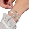 Pulseira de Concha Pérola Pedrinha Estilo Resort de Verão na Beira-Mar Empilhada com Pulseira de Estrela do Mar de Prata Quebrada de Alto Valor Pulseira