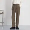 Pantalones de Traje Rectos con Caída de Lujo Ligero para Hombre 2024 Primavera y Otoño Nuevos Pantalones de Vestir Casuales Retro de Moda para Hombre