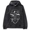 Sudadera con capucha holgada de gran tamaño con estampado de batik lavado de Naruto de animación clásica japonesa de otoño e invierno