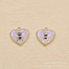 Joyería DIY directa de fábrica, oso de color, corazón de amor, corazón de melocotón, accesorios de aleación, pendientes, pulsera, llavero