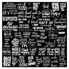 61 adesivos inspiradores em preto e branco em inglês para decoração de laptop, capa de celular, copo de água, adesivos impermeáveis DIY