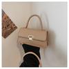 Bolso pequeño con cerradura portátil para mujer, primavera 2024, nuevo bolso cuadrado pequeño de alta gama a la moda, bolso bandolera de hombro combinable popular en Internet.