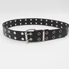 Cinto Estrela Rebite Europeu e Americano Fivela de Pino Dupla Fileira Cinto Largo Estilo Punk Cinto para Jeans Feminino Retro Mesmo Estilo para Homens e Mulheres