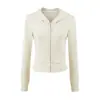 Jaqueta Moletom Curta com Zíper Esportiva Feminina da Moda, Estilo Outono, Estilo Americano, Cor Sólida, Caimento Justo, Top Casual com Capuz