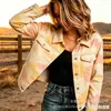 Nueva Chaqueta Corta de Mezclilla de Algodón Transfronteriza Otoño e Invierno Estampado Digital 3D Moda Personalidad Top Delgado Mujer