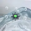 Brincos de Titânio Liga Astmf-136 Opala Aurora Negra Ouriço do Mar Piercing G23 Titânio Opala Rosca Interna Joia para Piercing Cabeça