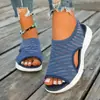 Nuevas Sandalias de Mujer de Gran Tamaño Transfronterizas Verano 2026, Zapatillas de Malla Suave para Mujer Casual Peep-Toe, Sandalias Resistentes al Desgaste