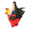 Día del Niño Ciclismo Infantil Gallo Rojo Dibujo Animado Muñeco Traje Inflable Fiesta Traje Inflable Venta Directa de Fábrica