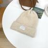 Gorro de lana pequeño con cara de mujer, estilo coreano, cálido, con protección para las orejas, tejido de punto, con cabeza grande, acolchado, de tela, a la moda, para otoño e invierno