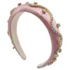 Diadema de Tela con Esponja y Pedrería de Lujo de Alta Gama Directa de Fábrica Versátil para Fiestas Diadema de Ala Ancha