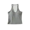 Ry25212-25 Nuevo Estilo Otoñal Estilo Europeo y Americano Top Básico Ajustado con Copas y Tirantes Finos Camisola Pequeña