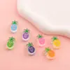 Cuentas Acrílicas con Efecto Goteo de Aceite, Cuentas Sueltas Perforadas con Forma de Piña, para Hacer Manualidades, Pulseras para el Cabello de Niños, Cadenas para Teléfono, Accesorios para Collares