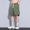 Pantalones cortos de trabajo finos de cinco puntos de seda de hielo de verano, pantalones de longitud media de marca de moda, nuevos pantalones deportivos casuales sueltos de 2024 para hombres
