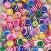 Cuentas redondas de resina con rayas de arcoíris, color caramelo, ojo de pez, accesorios para pulseras y collares, directo de fábrica