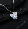 Corrente clavicular s925 brilhante em prata esterlina corpo inteiro moissanita Mickey 1 quilate pingente simples colar joias femininas atacado