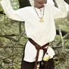 2025 Camisa de Lino de Verano Asiática Medieval para Niños Cuello Redondo Retro Holgada Casual Infantil